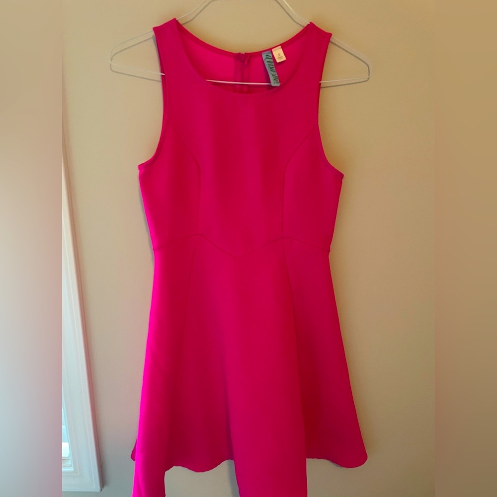 Bright pink mini dress